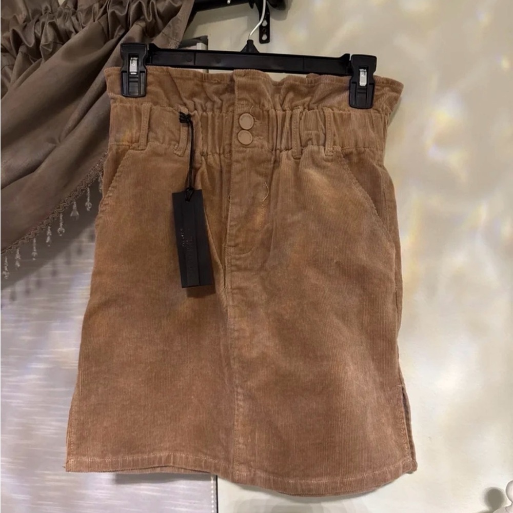 Corduroy Paperbag Waist Skirt
